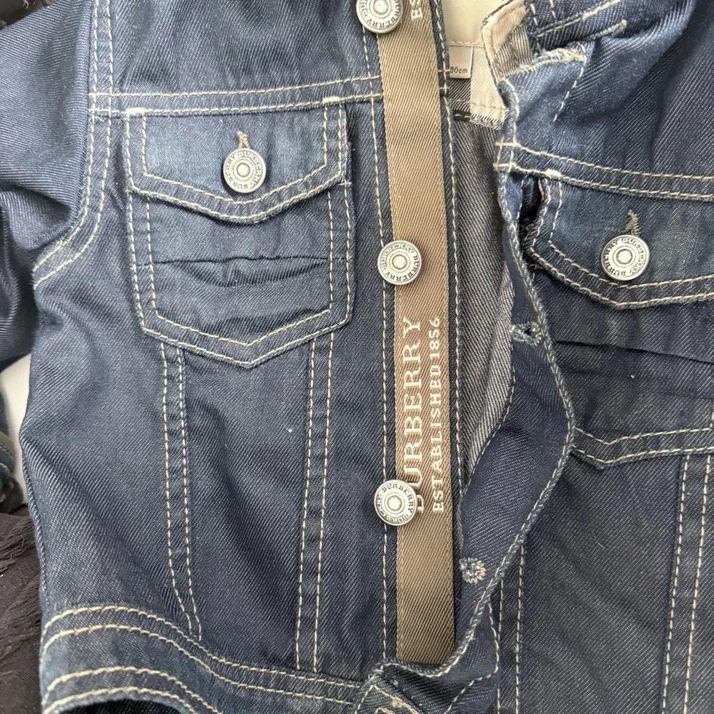 Burberry Vest jacket denim jean 9/12 months blue removable hood - Picture 5 of 6